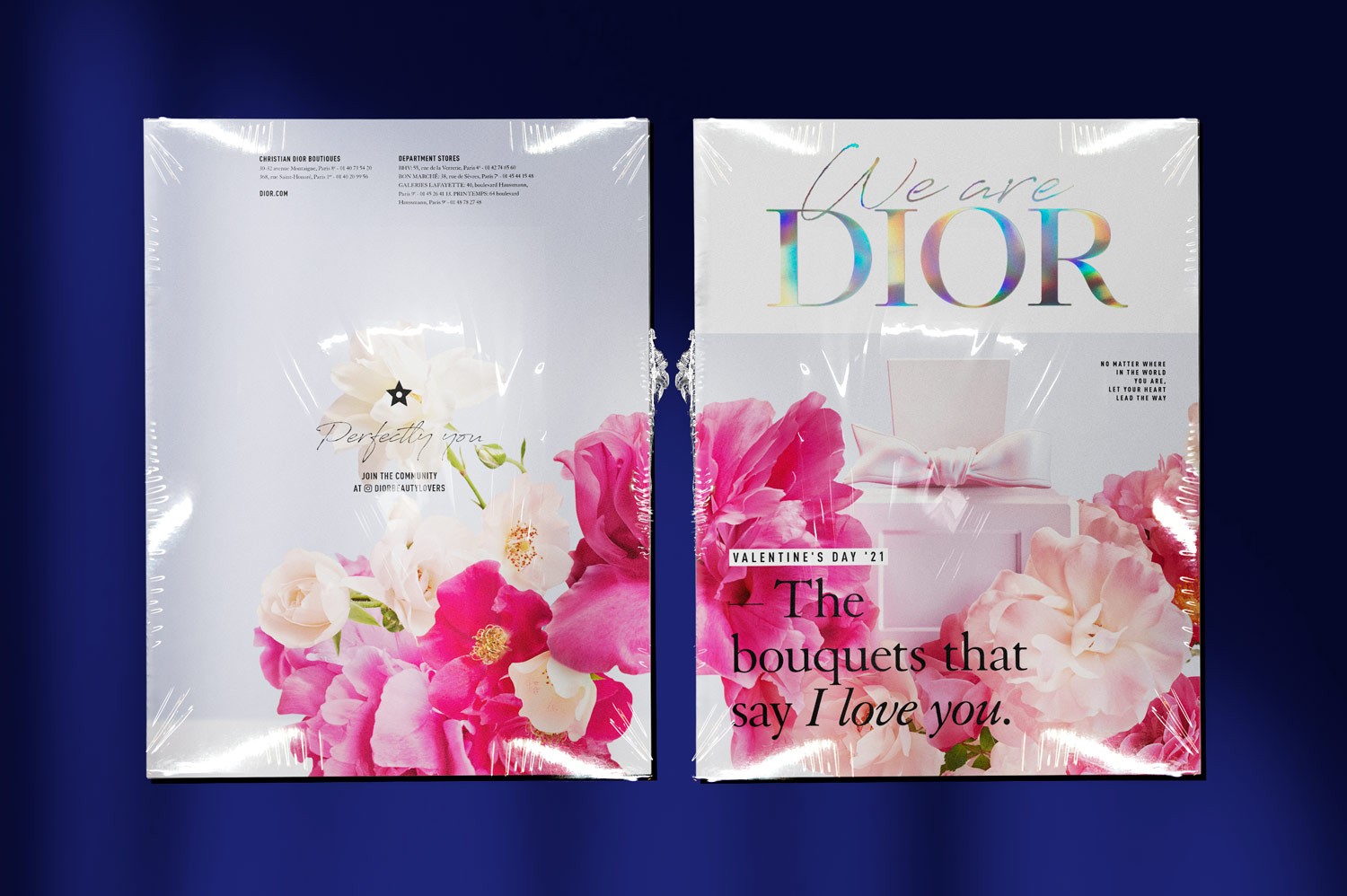 Papel de regalo floral Dior, hiperrealista, intrincado · Creative Fabrica